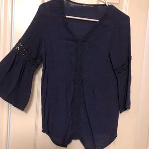 Navy blue flowy top